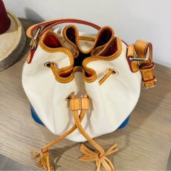 Dooney & Bourke Fairview Drawstring White and Blue Bag - Picture 2 of 13